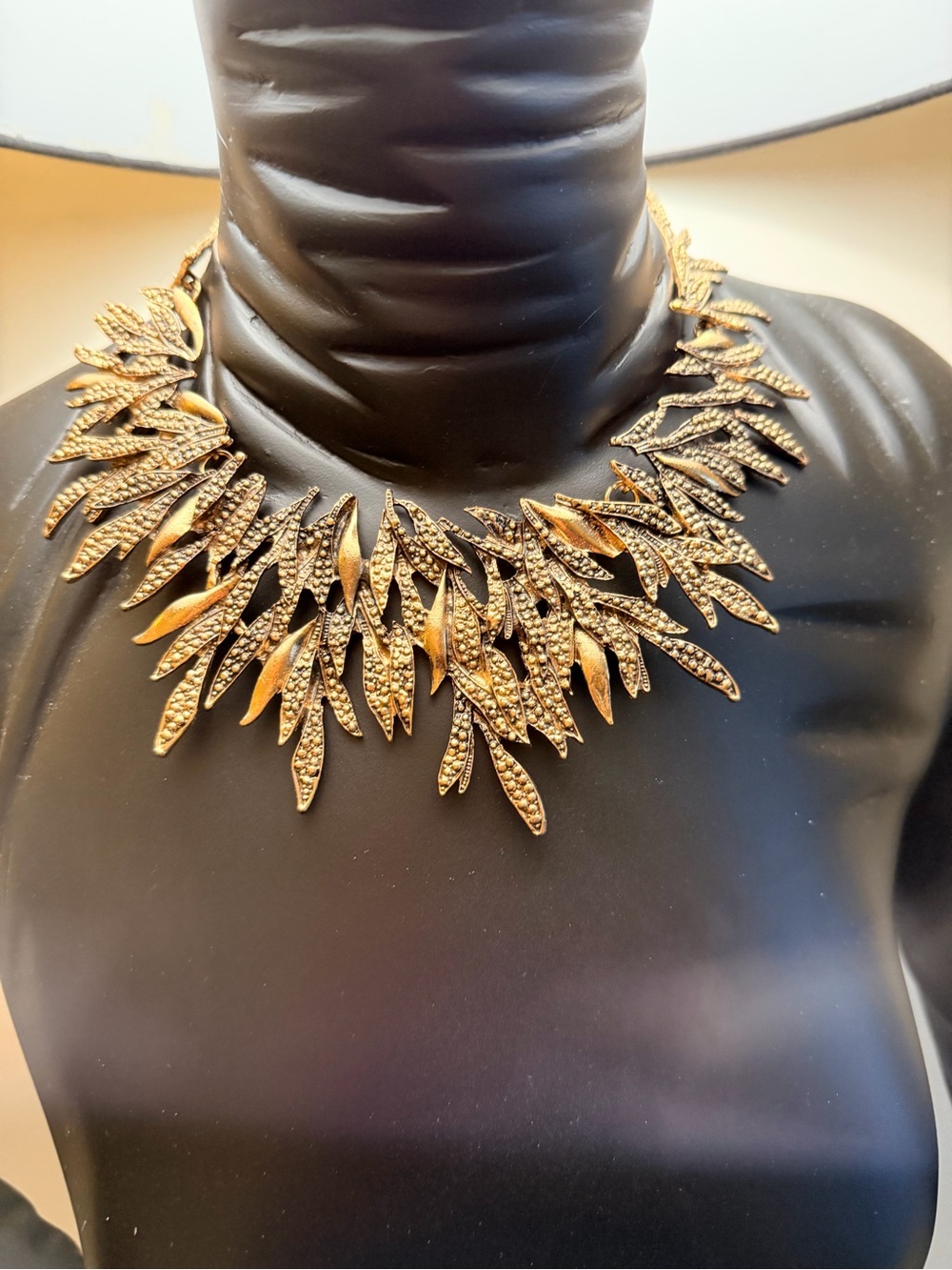 Gold Leaf Statement Necklace - Elegant Women’s Jewelry